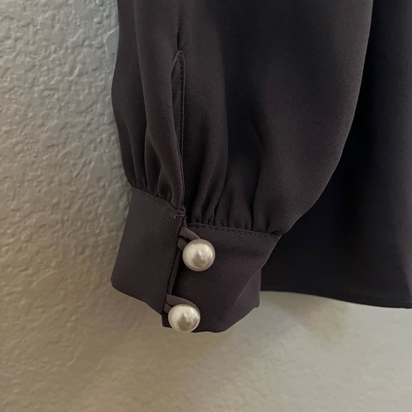 AMANDA UPRICHARD | Genesee Cold Shoulder Pearl Sleeve Blouse in Gray | Size P/XS - Picture 6 of 9